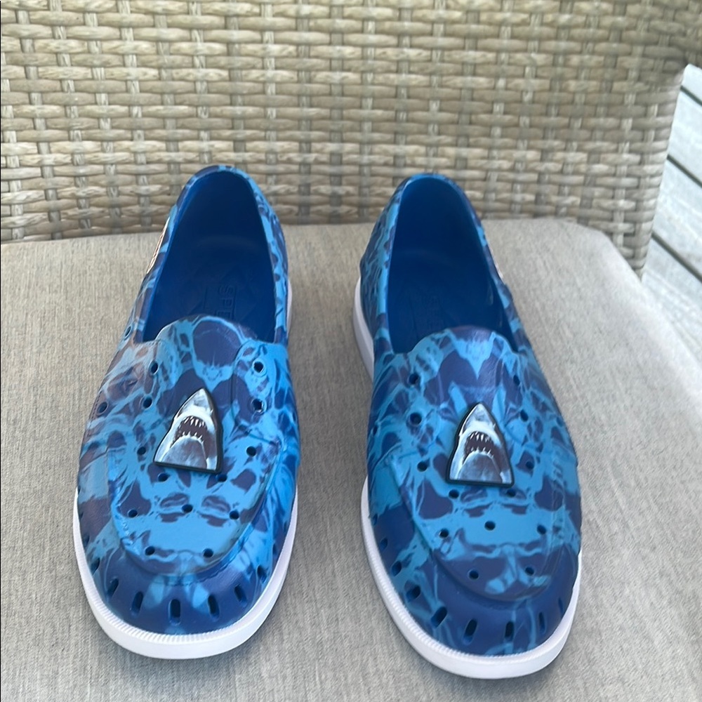 Sperry X Jaws NEW! Authentic Original Float Loafers Mens 9 Lightweight EVA Blue.